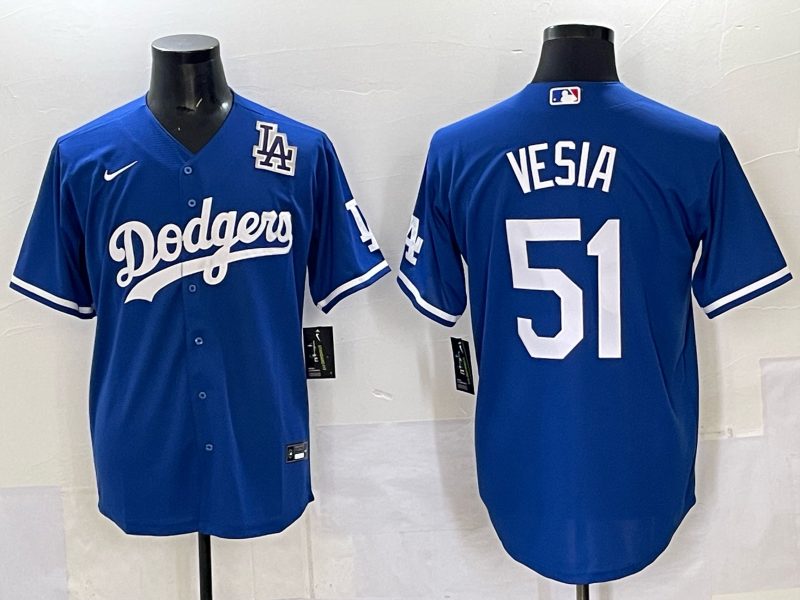 Men Los Angeles Dodgers #51 Vesia Blue Nike MLB 2025 Jersey style 01->women nfl jersey->Women Jersey